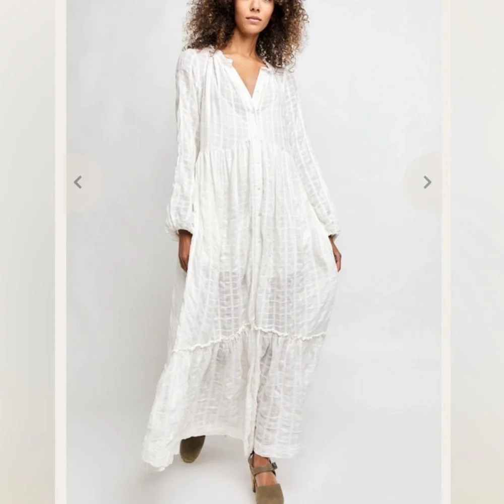 🤍🌸Free People, Edie Dress, Large in White - Picture 5 of 8